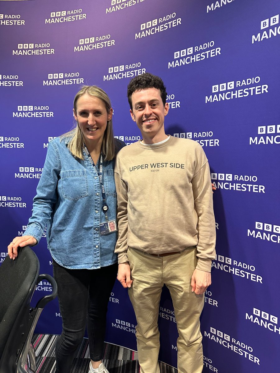 So lovely to chat to @MichelleDignan and @BBCRadioManc today about all things Mind Mangler, Peter Pan Goes Wrong, Ashton United and delayed Avanti trains 😂