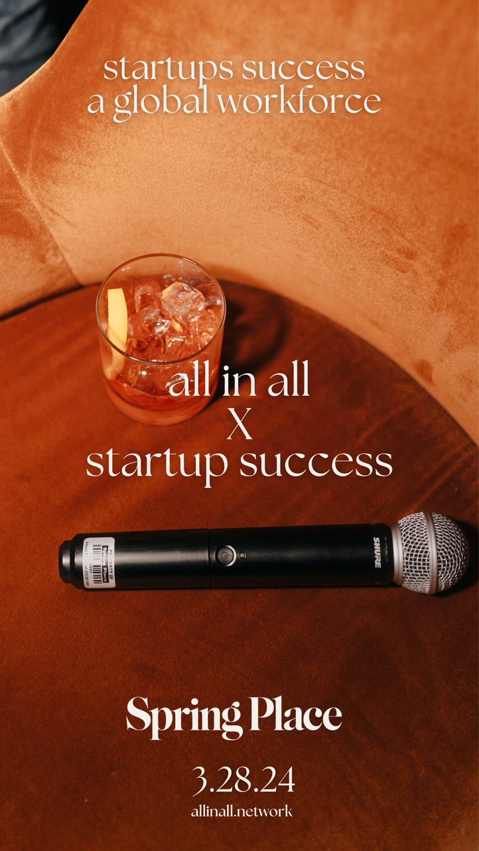 Ever wondered how to build a global workforce and to stay lean as a startup? 

This Thursday (3/28), <a href="/itschriskeith/">Chris Keith</a> and @AndyCloyd will share their insights during our next startup success series moderated by me.

<a href="/allinallnet/">all in all</a> x <a href="/SpringPlace/">Spring Place</a> 

Sign up today, the next few signups