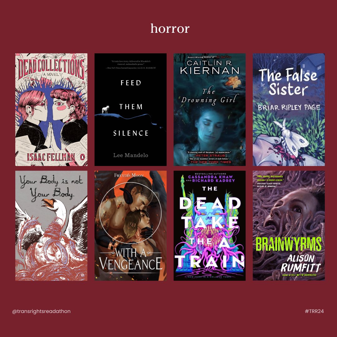 Horror Fans rejoice we have got some incredible recommendations for the #TransRightsReadathon for you to explore!

Join the readathon! There are still 5 days to read, fundraise and engage! #TRR24 forms.gle/7VSDZuip6WF1Pc…