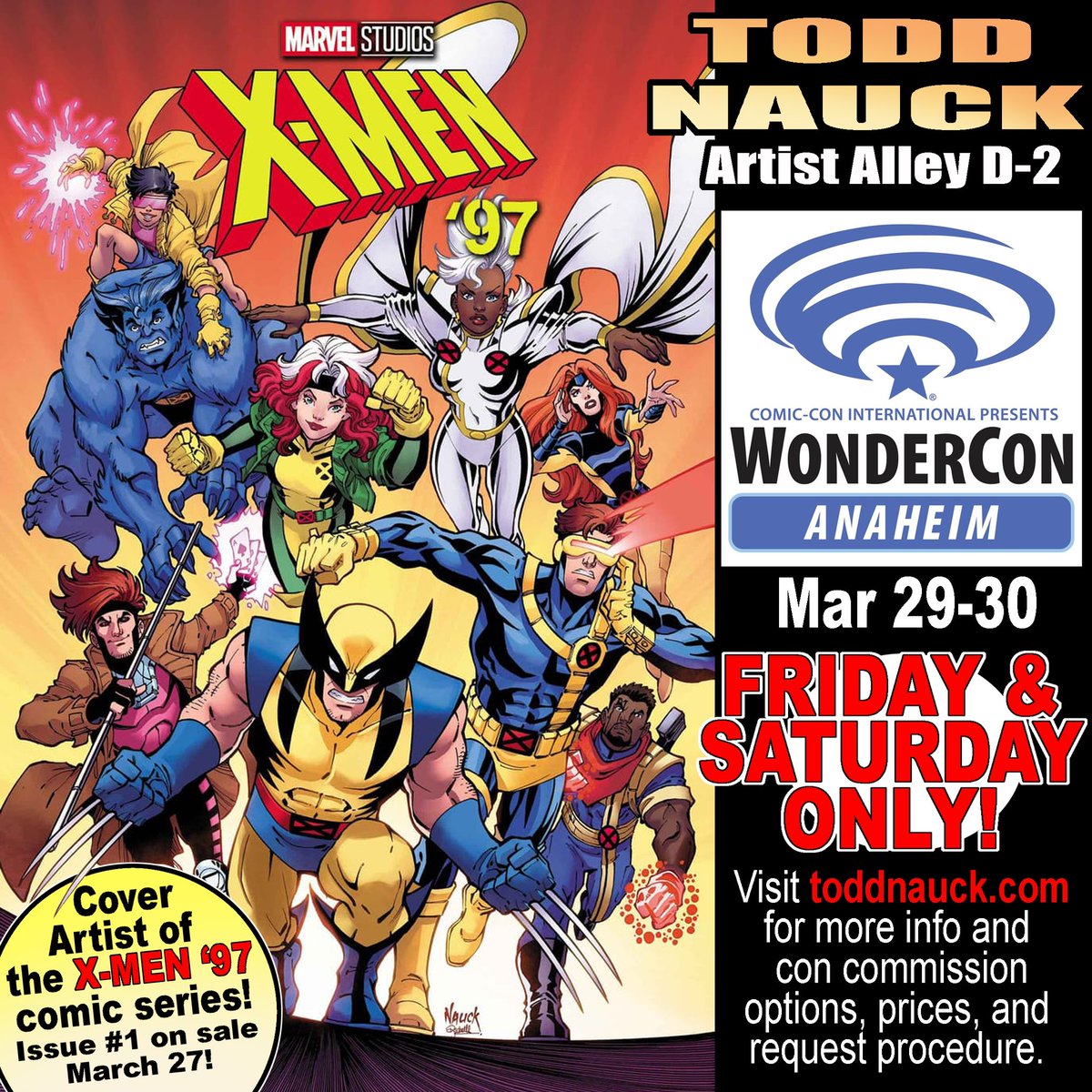 WonderCon Anaheim is this weekend! I will be there at Artist Alley table D-2 this Friday and Saturday ONLY! All of my con table and con commission info is on the top post of toddnauck.com.