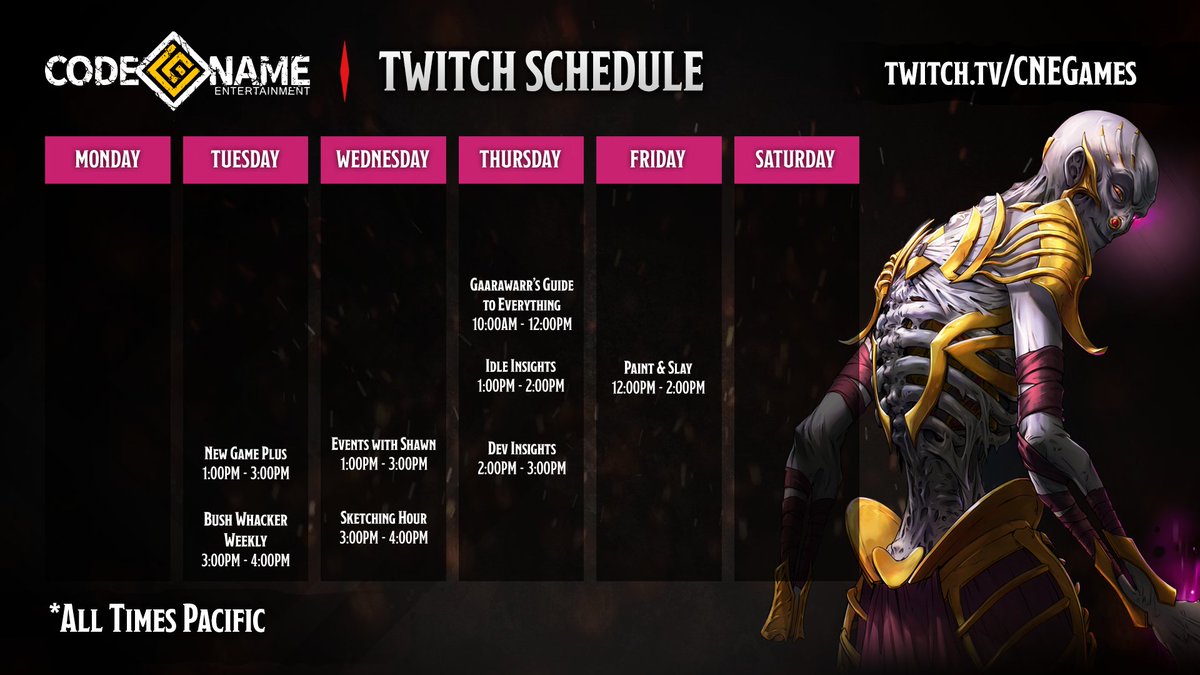 Only 8 streams this week, must be holiday and vacation time! Join us over at twitch.tv/CNEGames!