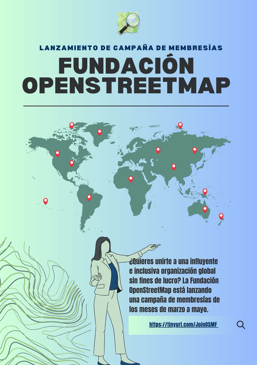 ¡Lanzamos la Campaña de Membresías 2024 en  #OpenStreetMap #OSMFMembershipCampaign! 
¡Ayuda a que haya +miembros de la #OSMF en regiones donde hay pocos o ningún miembro de OSMF! 
¡Tu puedes apoyar!
blog.openstreetmap.org/2024/03/12/ayu…
Únete supporting.openstreetmap.org/#Membership-Ca… 
wiki.openstreetmap.org/wiki/ES:Fundac…