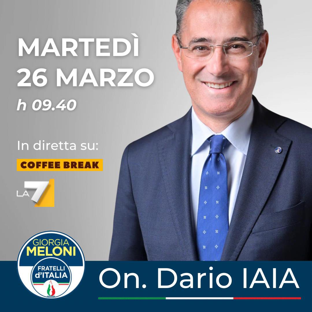 Se vi va, ci vediamo domani mattina martedì 26 marzo alle ore 09.40 su La7 a “Coffee Break”. Buona serata! 🇮🇹