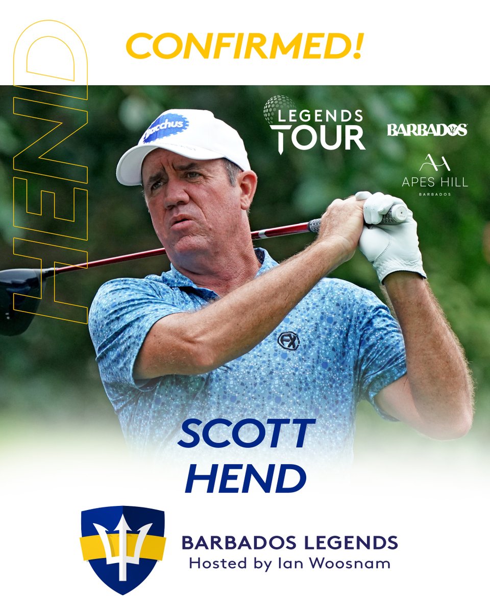 Another player confirmed for the Barbados Legends. Already a winner on the Legends Tour, Scott Hend will be in the field at Apes Hill for the opening event of the season. #euLegendsTour #ApesHillBarbados #Barbados #golf