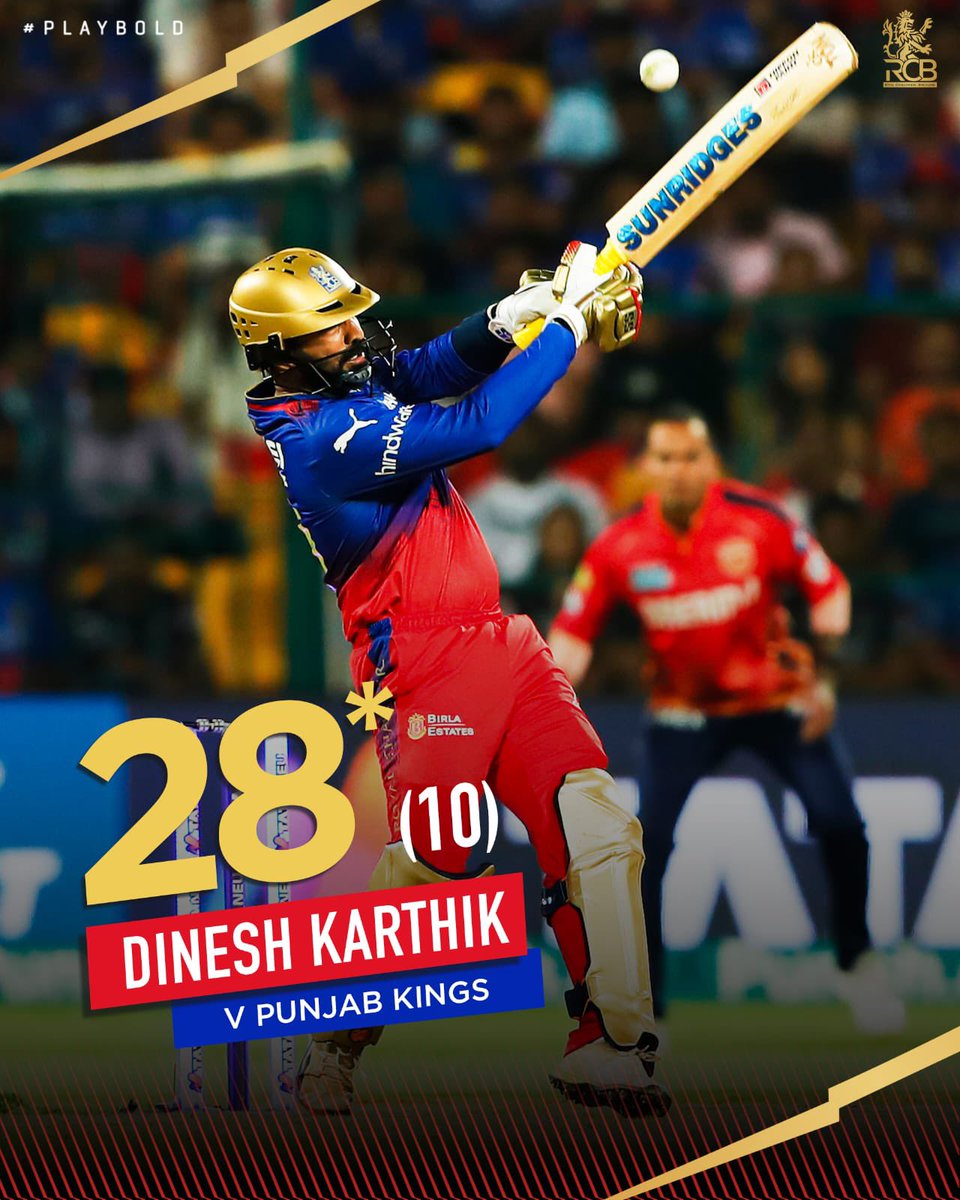 Just like the epic 28 off 8, the streets will never forget this 28 off 10 🫡 DK, YOU’RE A FREAK! 🙇‍♂️ #PlayBold #ನಮ್ಮRCB #IPL2024 #RCBvPBKS