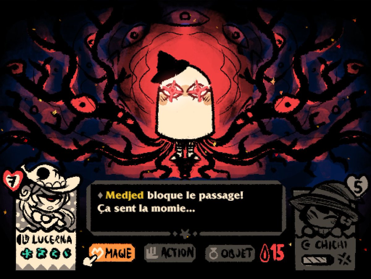 OniriBoy's tweet photo. I'm doing some RPG mockups based on LunaSomnia!
Here's an early rough version featuring the famous Egyptian ghost https://t.co/pRc82zQQhR