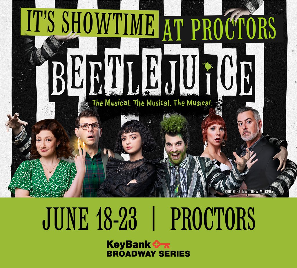 "It's the already oddball movie on steroids. That’s something people really enjoy about our show: it’s unexpected.”—Choreographer Connor Gallagher

You heard it here! Expect the unexpected at Beetlejuice the Musical at Proctors June 18-23 &gt;&gt; bit.ly/46ELbcr.