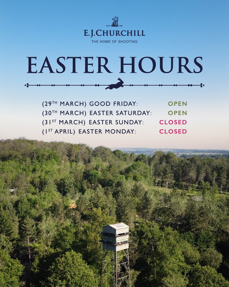 Check out our holiday hours below: Good Friday: 8:30 am - 5:30 pm Easter Saturday: 8:30 am - 5:30 pm Easter Sunday: CLOSED Easter Monday: CLOSED Contact our team today on 01494 883227 or Reception@EJChurchill.com to get booked in!