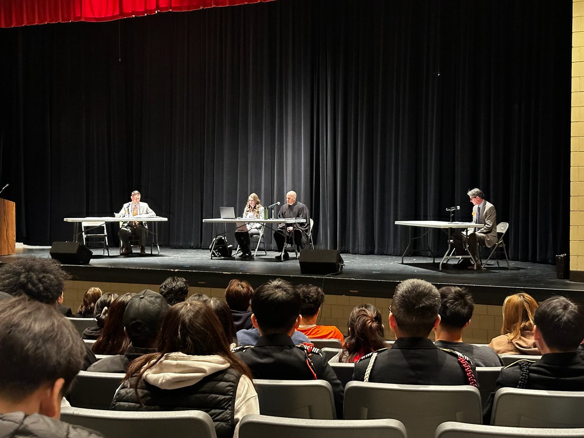 Judge Edward Sheu brought his courtroom to Humboldt High School in St. Paul today. Students got to watch a real case be argued in their auditorium. A great way to learn how the court system works!