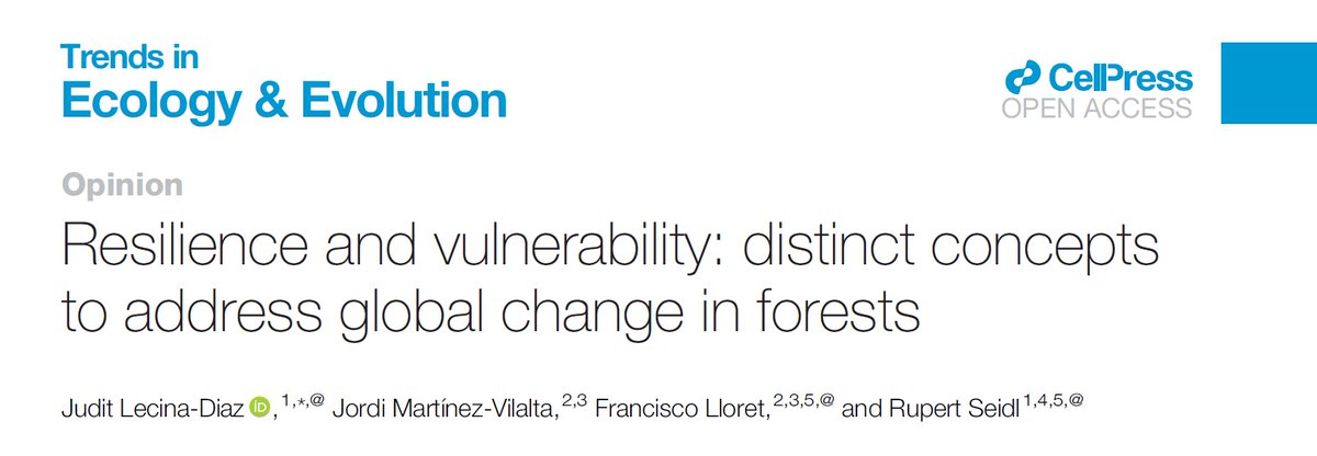 Rupert Seidl (@rupertseidl) on Twitter photo Is vulnerability the antonym of resilience? And which of the two is the right concept for my research question? If these are questions that've crossed your mind, take a look at <a href="/JLecinaDiaz/">Judit Lecina-Diaz</a>'s work out in <a href="/Trends_Ecol_Evo/">Trends in Ecology & Evolution</a>, co-created within <a href="/RESONATE_forest/">RESONATE</a> doi.org/10.1016/j.tree… Is vulnerability the antonym of resilience? And which of the two is the right concept for my research question? If these are questions that've crossed your mind, take a look at <a href="/JLecinaDiaz/">Judit Lecina-Diaz</a>'s work out in <a href="/Trends_Ecol_Evo/">Trends in Ecology & Evolution</a>, co-created within <a href="/RESONATE_forest/">RESONATE</a> doi.org/10.1016/j.tree…