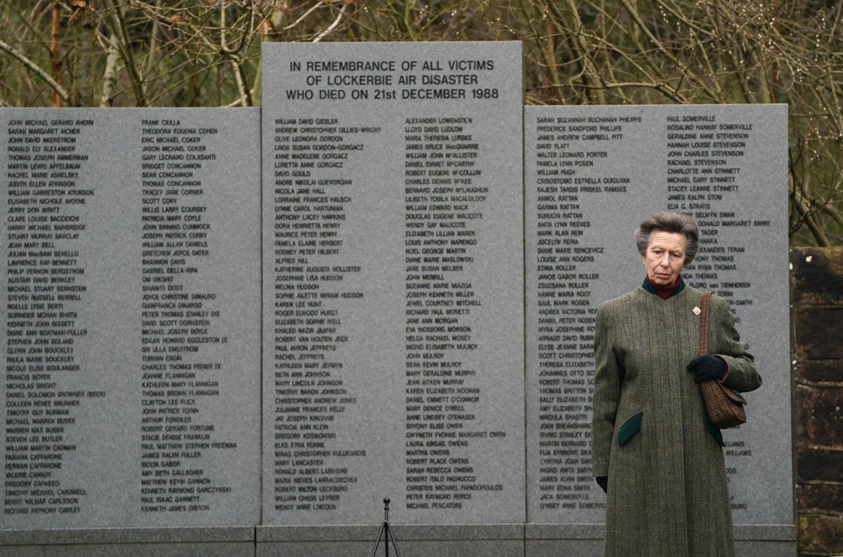 Today, at The Lockerbie Air Disaster Memorial and Garden of Remembrance, The Princess Royal laid a wreath to mark the 35th anniversary of the disaster.
