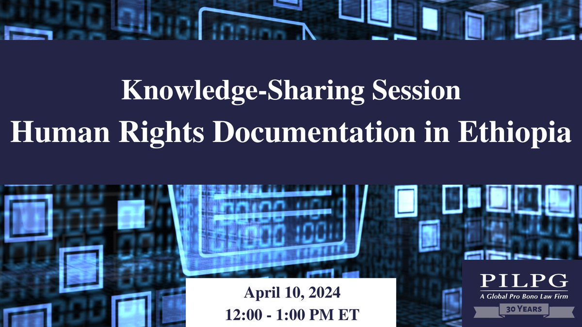 Join PILPG on April 10 for a virtual knowledge-sharing session for civilians conducting atrocity crime documentation in Ethiopia. Advance questions are welcomed and will be addressed live: …licinternationallawandpolicygroup.org/expert-roundta…