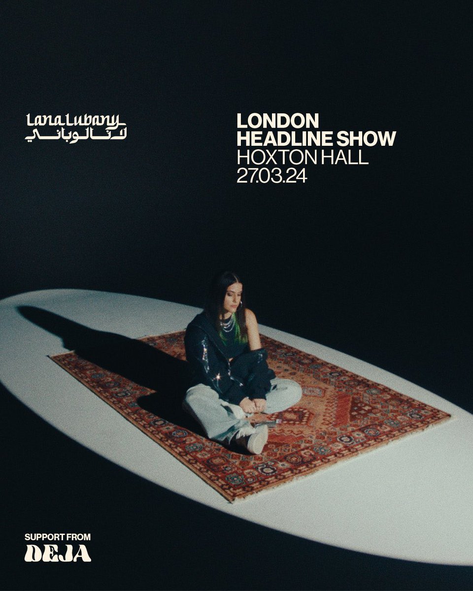 Excited to announce the lovely DEJA who will be joining me at my headline show on Wednesday! I CAN’T WAIT TO SEE YOU GUYSSSS💚 Last few tickets up for grabs: tix.to/LanaLubany