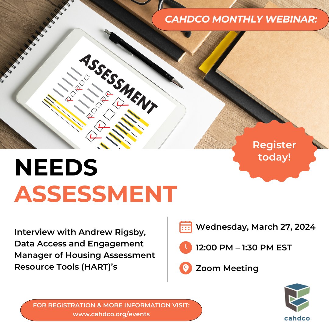Our Free Webinar is this Wednesday, March 27 at 12:00 pm EST! Register here today: cahdco.org/events/ @ubcHART