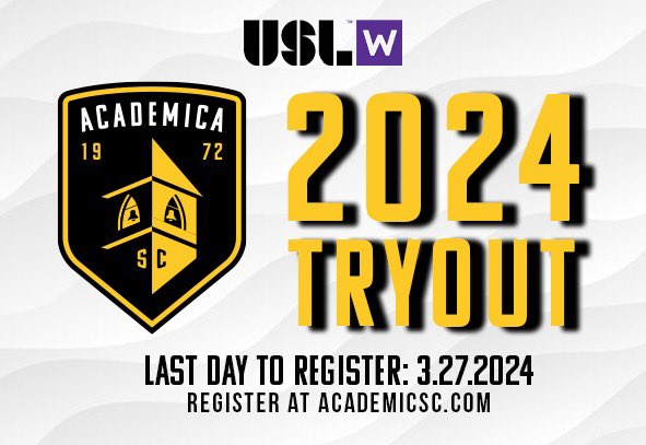 Less than a week away from our open tryout! Last day to register is this Wednesday. Head on over to our website for more details. 

#ForçaAC