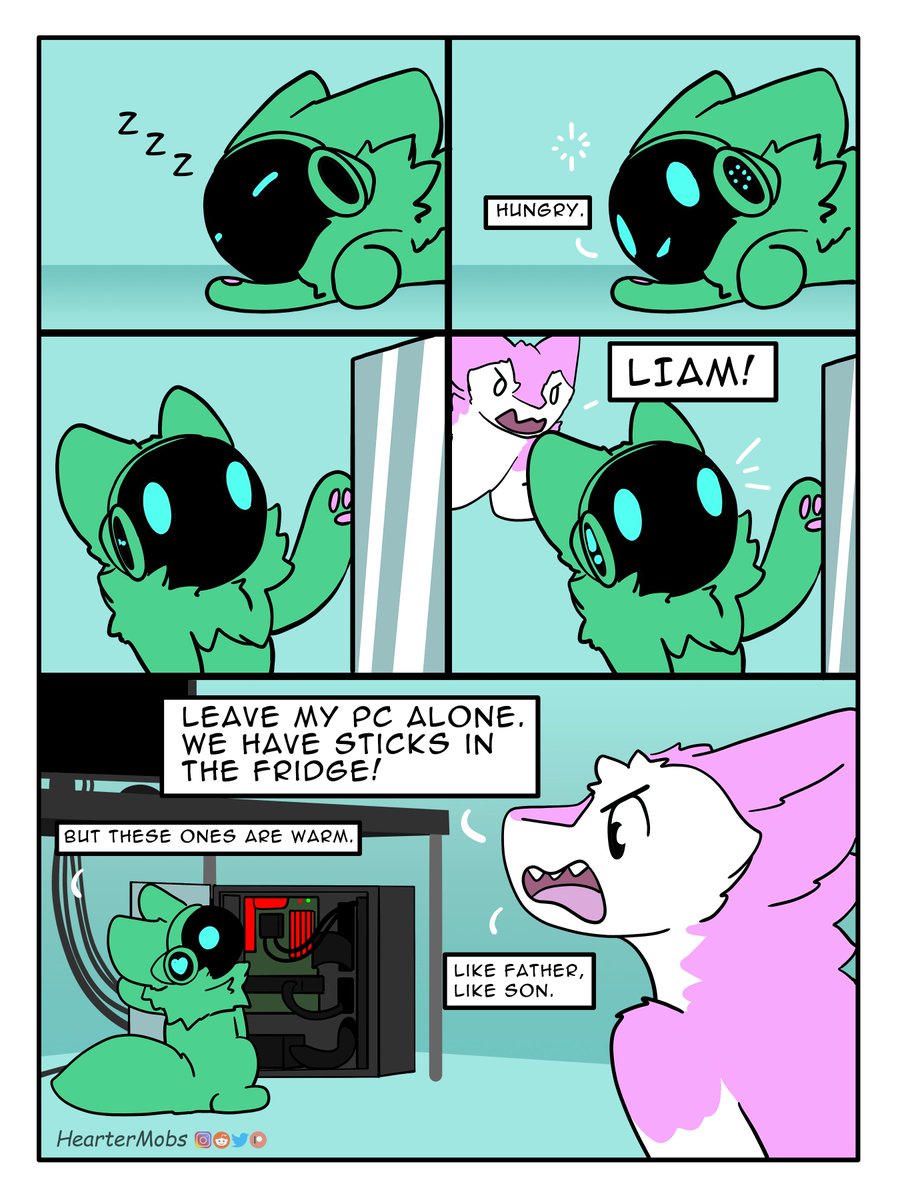 Sleepy. 

#furry #furrycomic #protogen #sergal