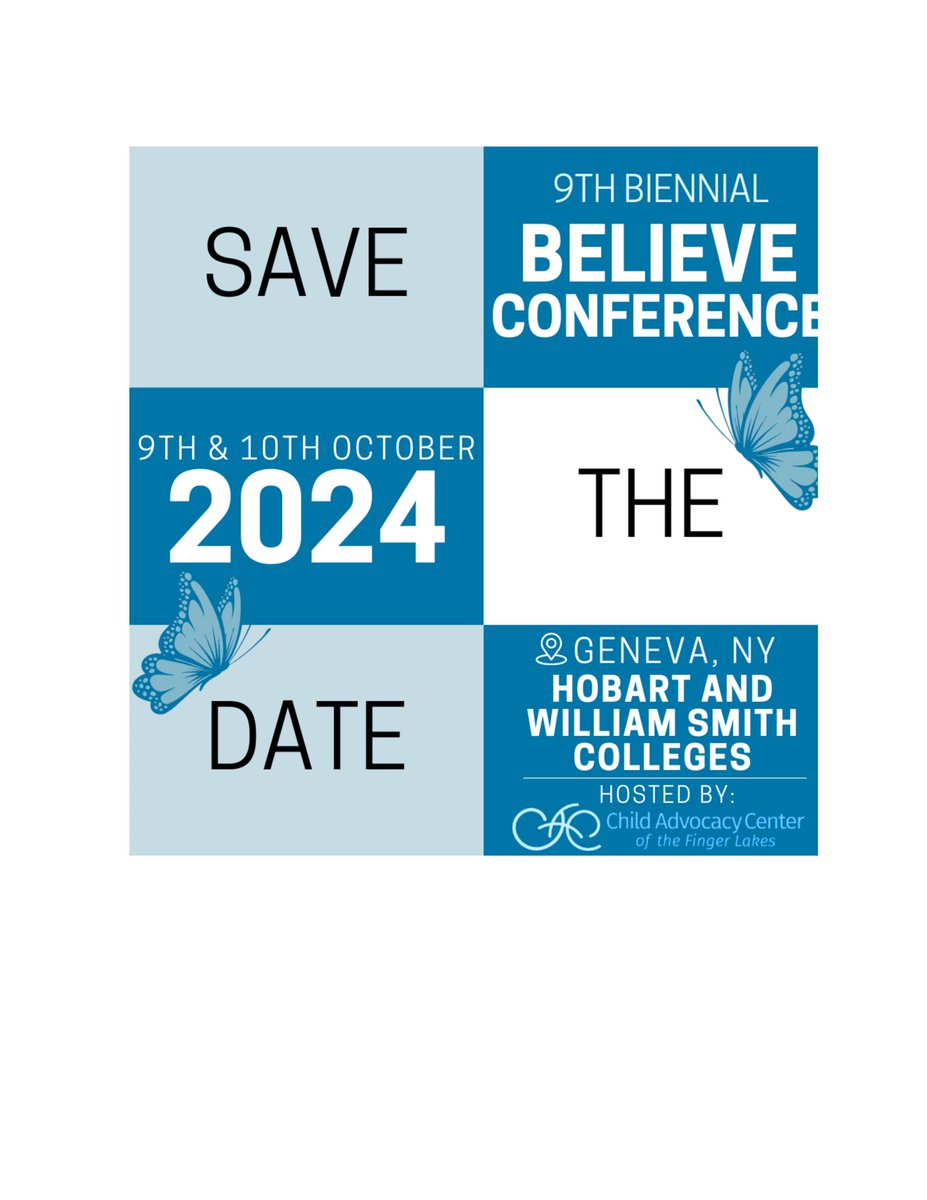 Save the date! October 9th &amp; 10th will be our annual BELIEVE Conference at Hobart and William Smith Colleges. We are looking forward to hearing from our speakers and seeing you soon!