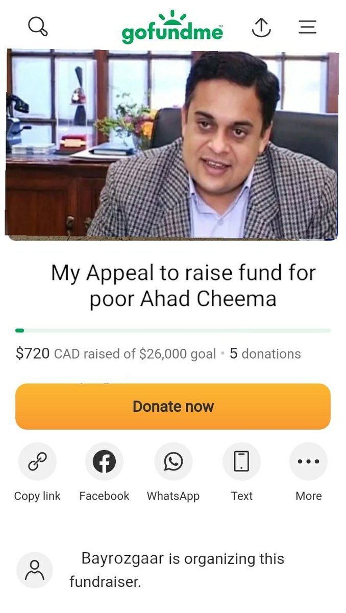 I have started GoFundMe campaign for Ahad Cheema . Please donate generously