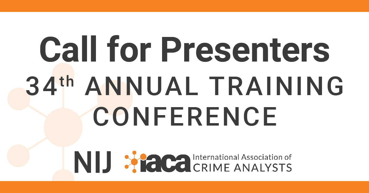 OJPNIJ's tweet photo. We’re planning several NIJ panels at the @crimeanalysts conference Sept 16 – 20 in Las Vegas, and we’re looking for presenters! Submit your innovative #CrimeAnalysis research ideas for consideration by May 15: https://t.co/fLhvq369N3 #GIS #SpatialData #TestingTheory #IACA2024 https://t.co/biCI5mEHMC
