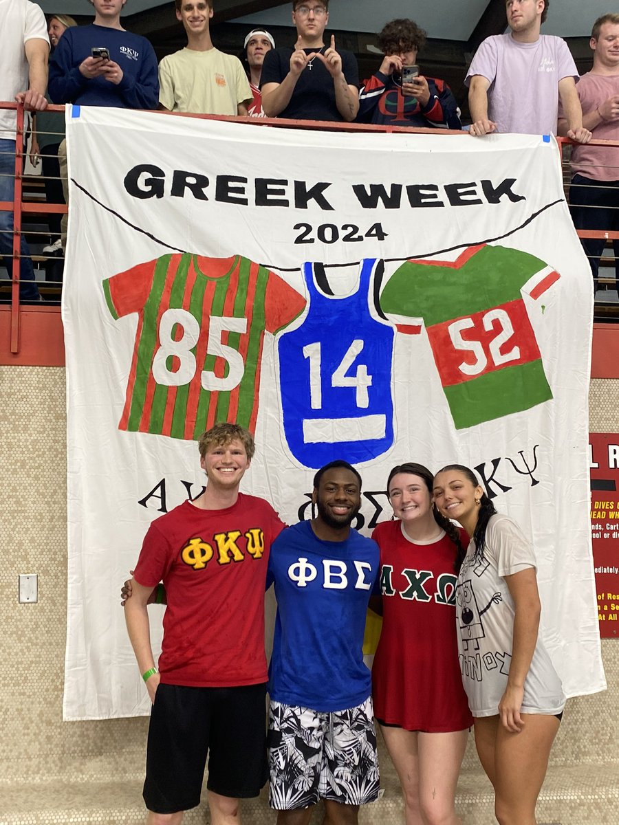 This past week we had the privilege in participating in Greek Week! We had an amazing time partnering with Alpha Chi Omega and Phi Beta Sigma! We enjoyed the week paining banners, playing flag football, pairing for socials, and donating items. We had a great time participating!!