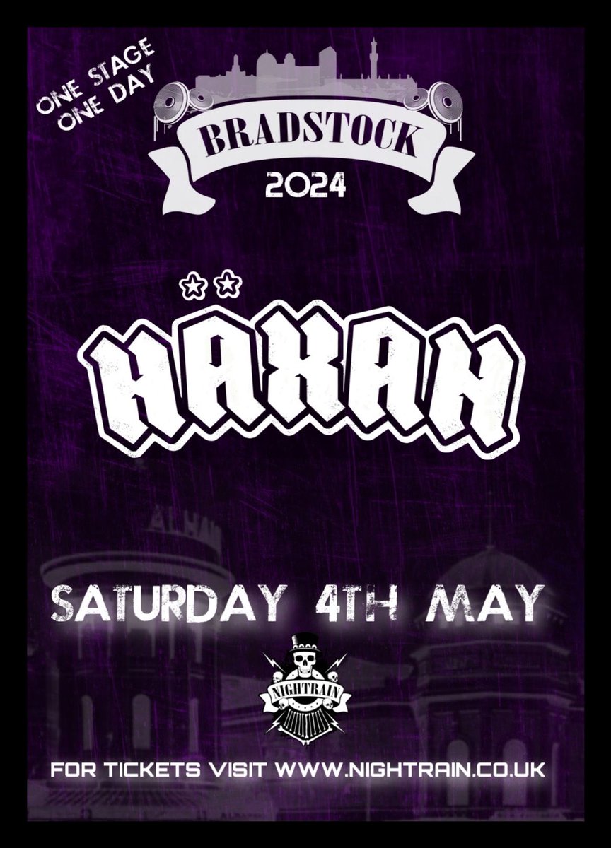🔥HAXAN🔥 Part of this years line-up at BRADSTOCK 2024‼️ ▪️SATURDAY 4TH MAY▪️ ❌NOT TO BE MISSED❌ 🎫GET YOUR TICKETS HERE⤵️ ticketweb.uk/event/bradstoc… @SouthOfSalem1 @HaxanBand @CJWildheart @LibertySlavesUK @EmpyreRock @BlackLakesUK @MuddiBrooke @TroyRed7 @ThishouseWB