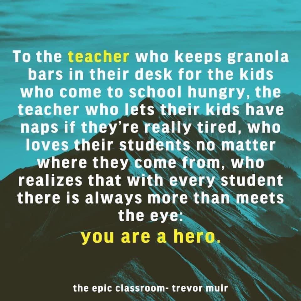 Good way to start a week..Thinking of some of my colleagues & clients who “keep/have kept figurative granola bars” for me & so many others.  #untilallcanread #educatorcommunity #preK12 @Learning_Ally #nonprofit @NYCSchools @Paterson_Public @BostonSchools @KIPPNYC @officialSPS