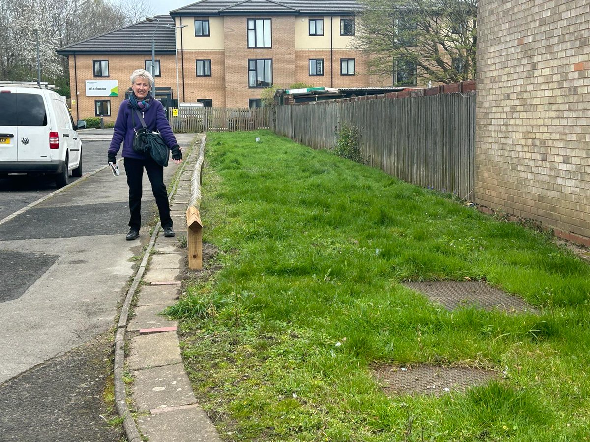 Our Neighbourhood Action Coordinator - a Council officer working locally in the area with residents to get things done - broken trip rail being replaced.