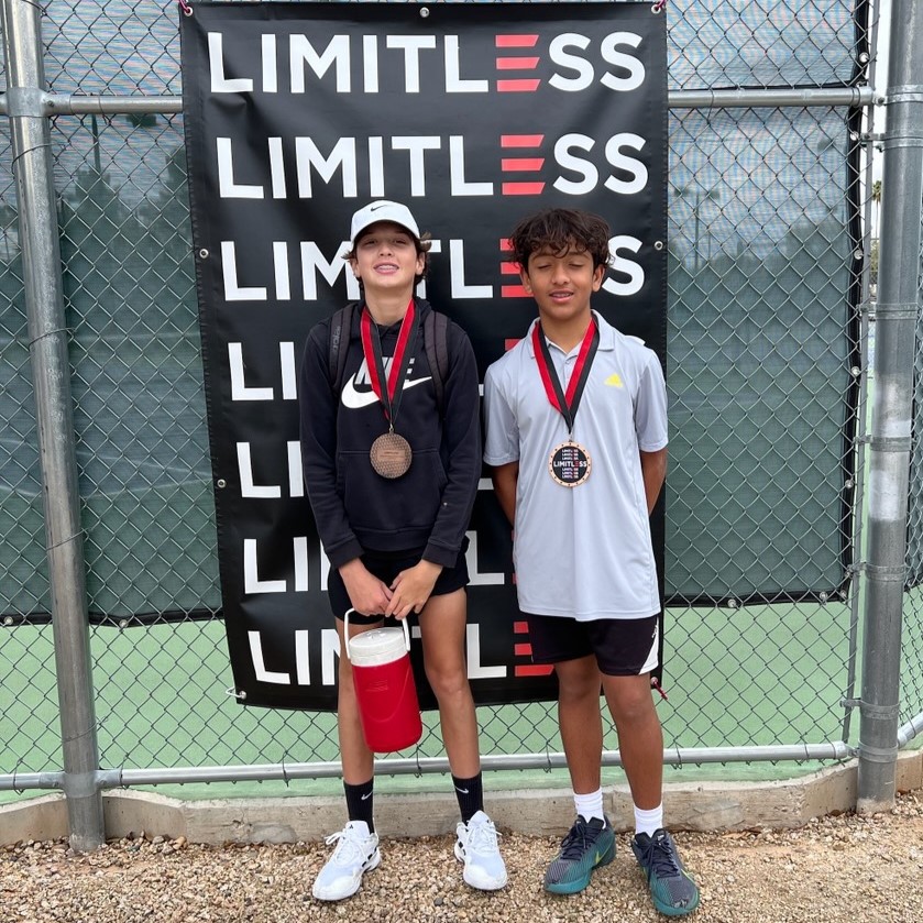Double trouble!  Congrats, L&J for the success at the Limitless Spring Into Spring Doubles Classic. #ijptennis #juniortennis #redorangegreenyellow
