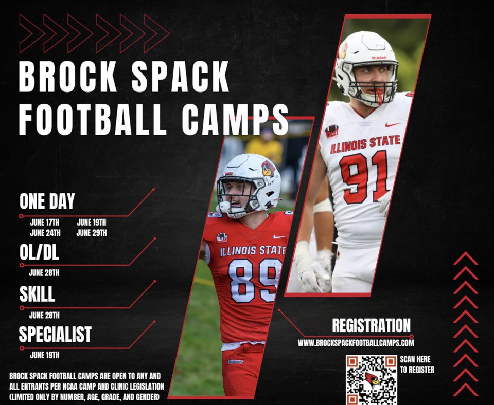 Camp season is right around the corner! An opportunity to compete and get evaluated by the Illinois State Football Staff‼️ 📎 spackfootballcamps.com