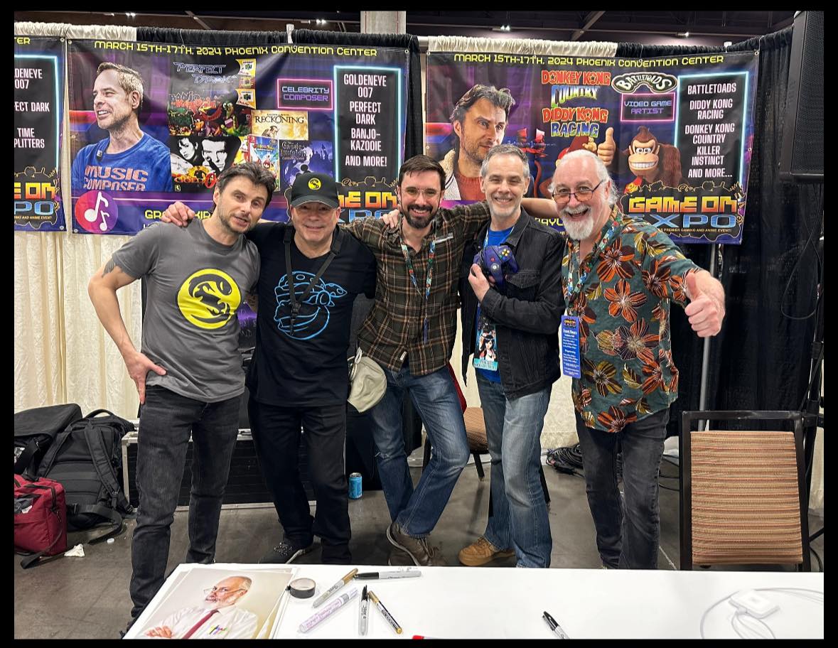 BeauAutin's tweet photo. @GameOnExpo was epic. Met Rare heroes @grantkirkhope, @Kev_Bayliss, @drdoak, @David_Wise; and #mortalkombat's Paul E Niemeyer, played me some of the best #PokemonPuzzleLeague'rs in the nation, and caught a few sweet #cosplay ops as #kano, including with this awesome Kenshi! https://t.co/rIzDLDkv3U