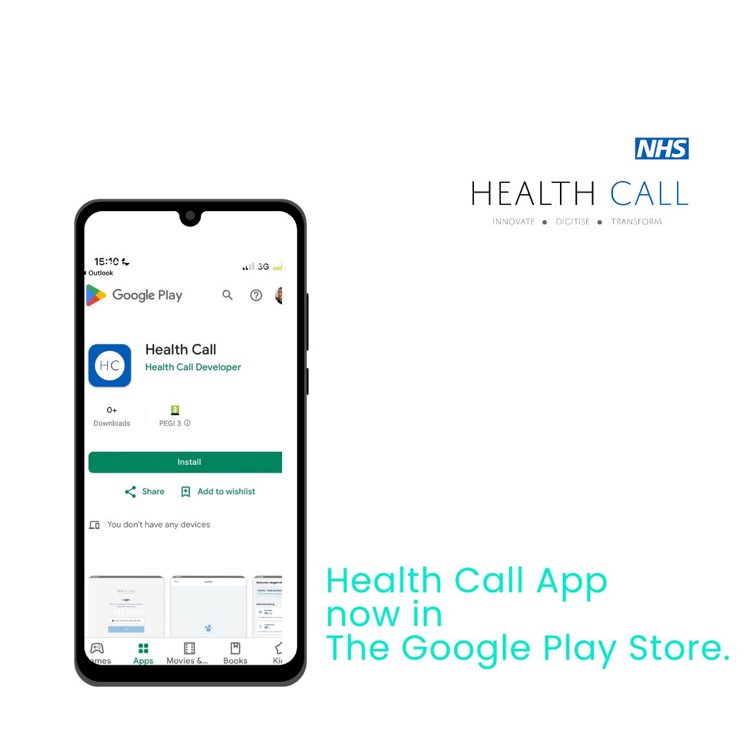 🎉 Exciting news! 🚀 Our very first app is now available on the Google Play store! 📱 It feels surreal to remember when Health Call began as a digital health project within County Durham and Darlington Trust, to think that we'd one day have our very own VirtualCare app!