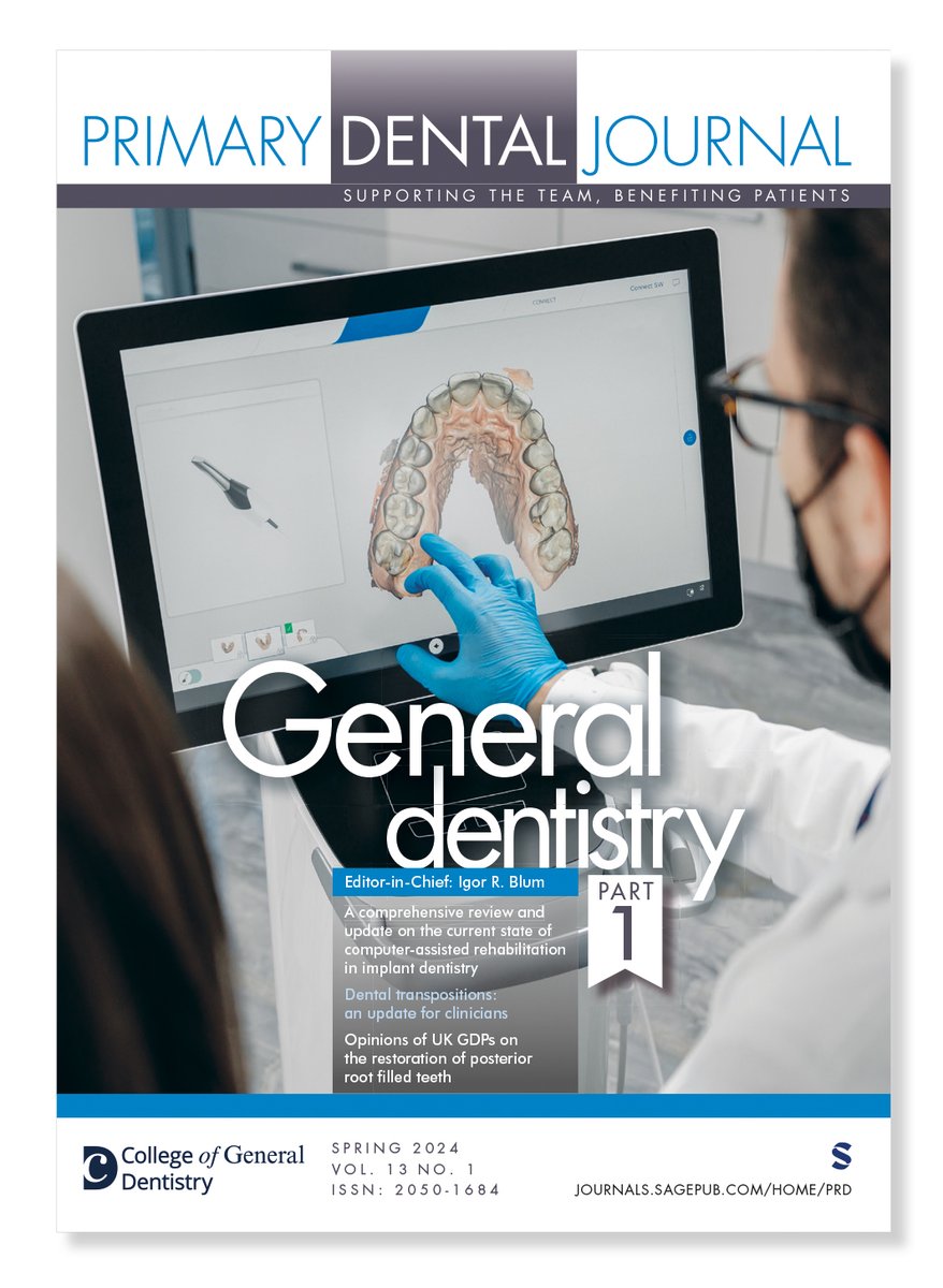 GENERAL DENTISTRY, PART ONE The latest issue of the PDJ, our quarterly peer-reviewed publication uniquely dedicated to general dental practice, is now available online. Members can expect their print copies to arrive in 2-3 weeks. Full list of contents at bit.ly/3x1XbHR