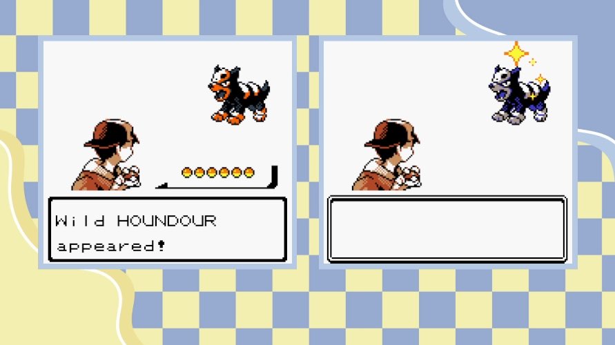 Shiny Houndour after 4,276 REs in Crystal! Waiting for Uncatchable Week & Egg Month, got this pretty quick. Sprite looks amazing 😍