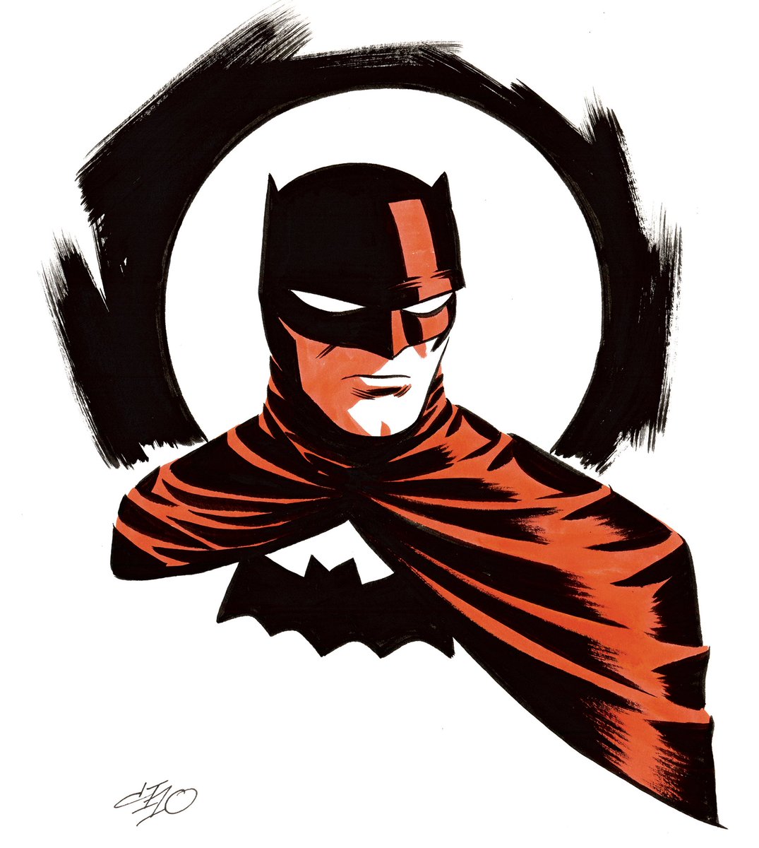 Batman again. In ink and coloured dyes on bristol.