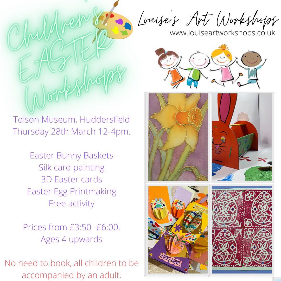 Had a busy afternoon at Holmfirth Tech doing Children’s Easter Art Workshops. Thank you to everyone who came. We are doing it all again tomorrow at Bagshaw museum, Batley! Then Thursday we are at Tolson Museum. #eastercraftsforkids #artworkshops #EasterHolidays
