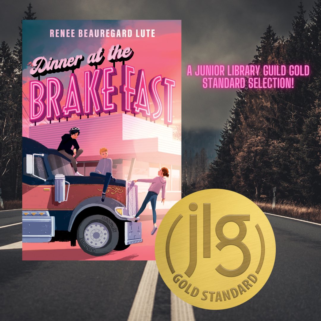 I am so excited and honored to announce that DINNER AT THE BRAKE FAST has been chosen as a Junior Library Guild Gold Standard Selection! Thank you, thank you to @jrlibraryguild. DINNER AT THE BRAKE FAST is out June 25th. #jlgselection