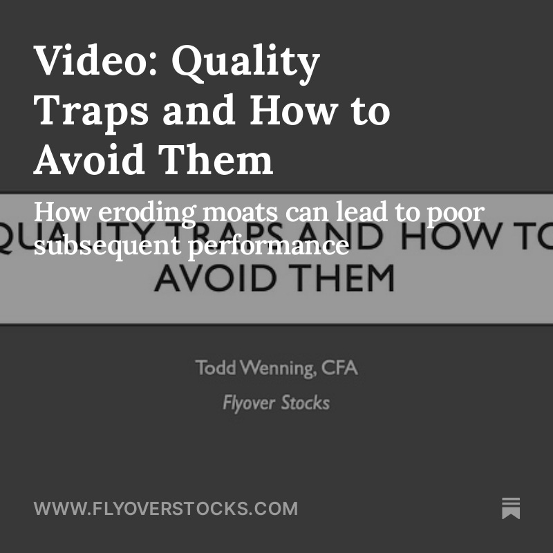 ToddWenning's tweet image. Last week, I shared a brief video presentation with premium Flyover Stocks subscribers on Quality Traps. The presentation is now available to everyone. 

(link in bio)