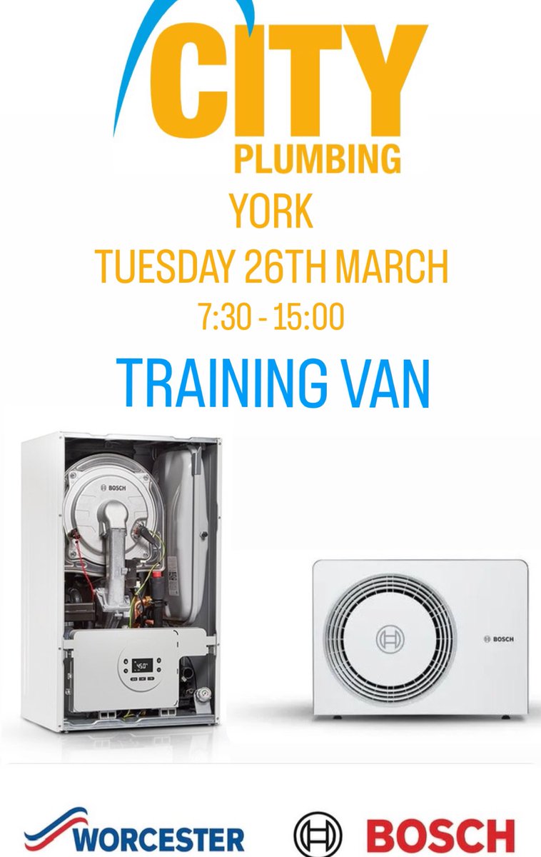Feel like getting yourself up to scratch with fault finding or servicing? I’ll be at <a href="/CityPlumbingUK/">City Plumbing UK</a> York tomorrow with our mobile training van and trainer. Hop on board to talk all things Worcester Bosch and get some handy tips on our fantastic range of boilers