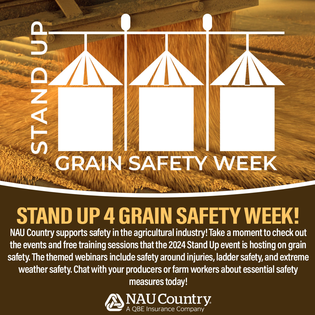 Stand Up 4 Grain Safety week begins today and runs through March 29, 2024! Learn about each day’s themes and register for a free training today! standup4grainsafety.org
#StandUp4GrainSafety #NAUCountry #Safety #Grain #Farming #Producers #Farmers #Agriculture #CropInsurance