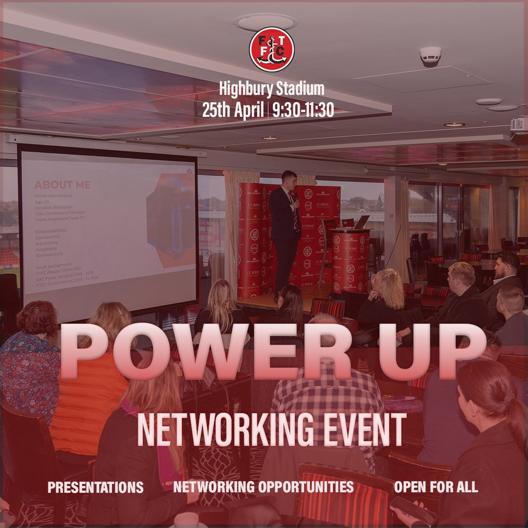 Join us on April 25th at Highbury Stadium from 9:30am to 11:30am for our next Power Up Event! Book onto the event here: forms.office.com/e/3fZQABzBKQ Network, connect and share. Don't miss this chance to level up your business at the fastest growing Business event on the Flyde…