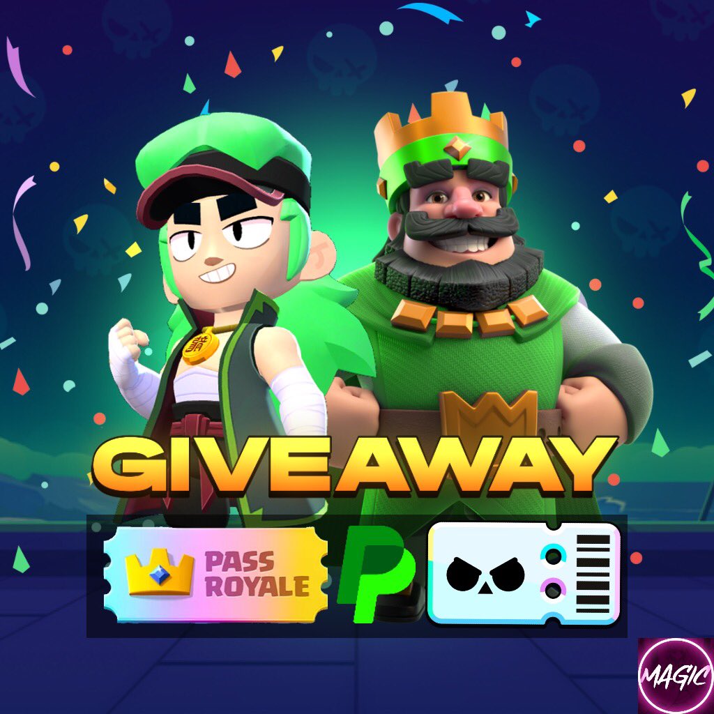 🎁 GIVEAWAY 🎁 One of these rewards : 💎 1x BRAWL PASS PLUS 💸 1x PAYPAL 10 $ 💎 1x DIAMOND PASS How to enter : ◽️ Follow @MagicStaysGod / @Aj1147_ / @Patric_BS ◽️ ♥️ & ♻️ End 3 days 🔥 #BrawlStars #GIVEAWAY