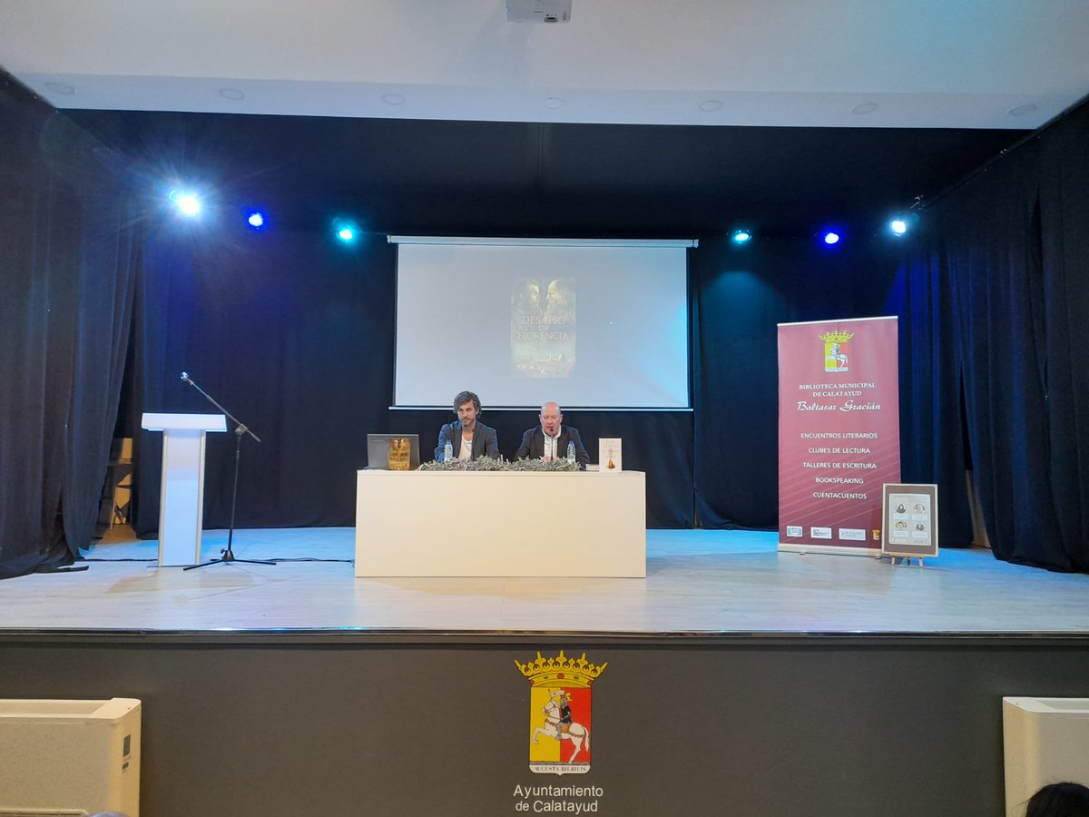 biblioayud's tweet photo. Desde la @biblioayud  queremos agradecer a todos los que nos habéis acompañado en las II Jornadas de Novela Histórica "Ciudad de Calatayud".
Ha sido un placer recibir a cuatro grandes escritores: @rosarioraro , @JoseCalvoPoyato , @ACorralOrea y @luiszueco https://t.co/zRWj7iQNyo