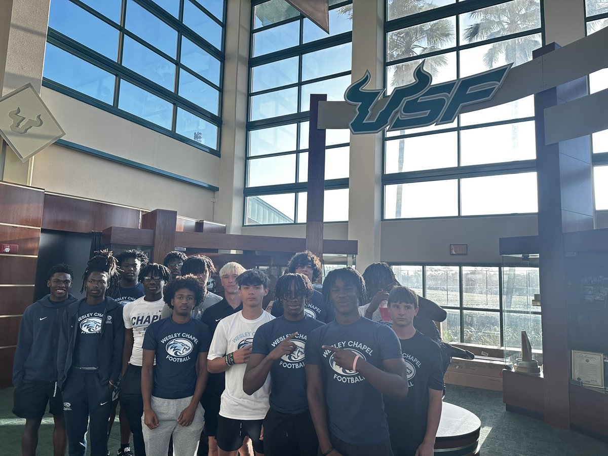 Our boys had a blast today at USF Spring Practice! Thank you <a href="/CoachGolesh/">Alex Golesh</a> and <a href="/CoachBahler/">Coach Will Bahler</a> and <a href="/USFFootball/">USF Football</a> #WeAreChapel #RaiseTheBar