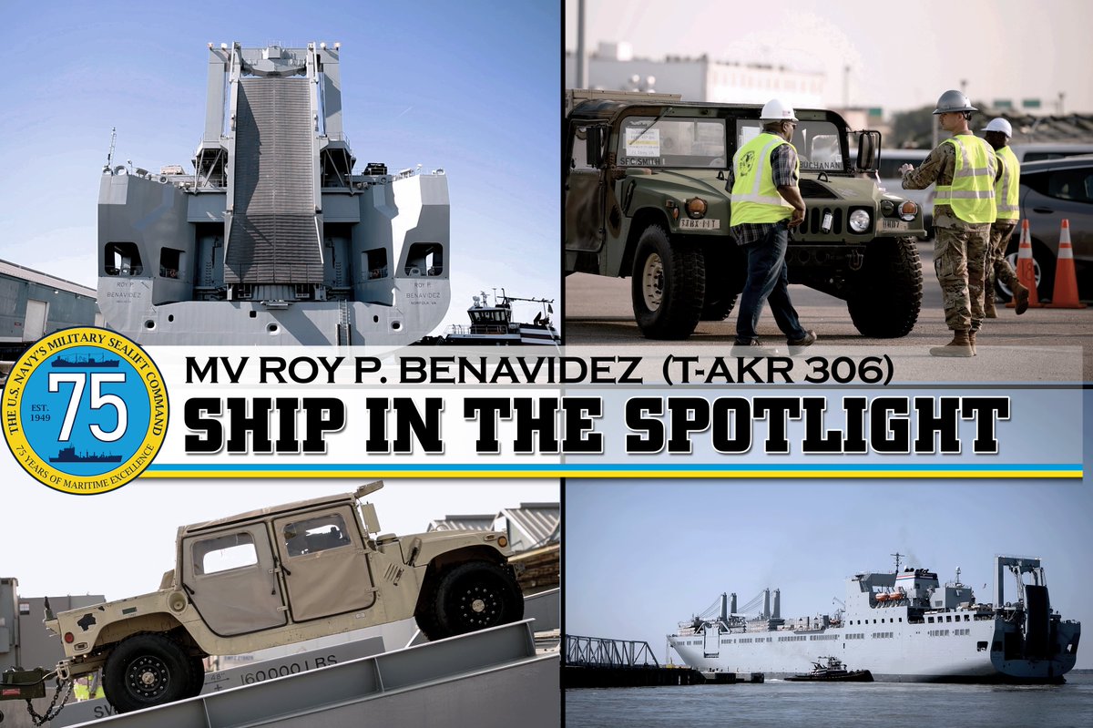 MV Roy P. Benavidez (T-AKR 306) departed Newport News, Va., carrying heavy equipment and material needed to construct a temporary pier in support of a humanitarian mission in Gaza. The ship is part of the @US_TRANSCOM, @DOTMARAD Ready Reserve Fleet and operated by @MSCSealift.