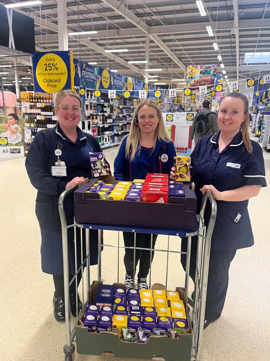 Thanks to <a href="/tesco/">Tesco</a> Salford for a generous donation of chocolate eggs for our children over Easter 🐣🥚🐰🤍
