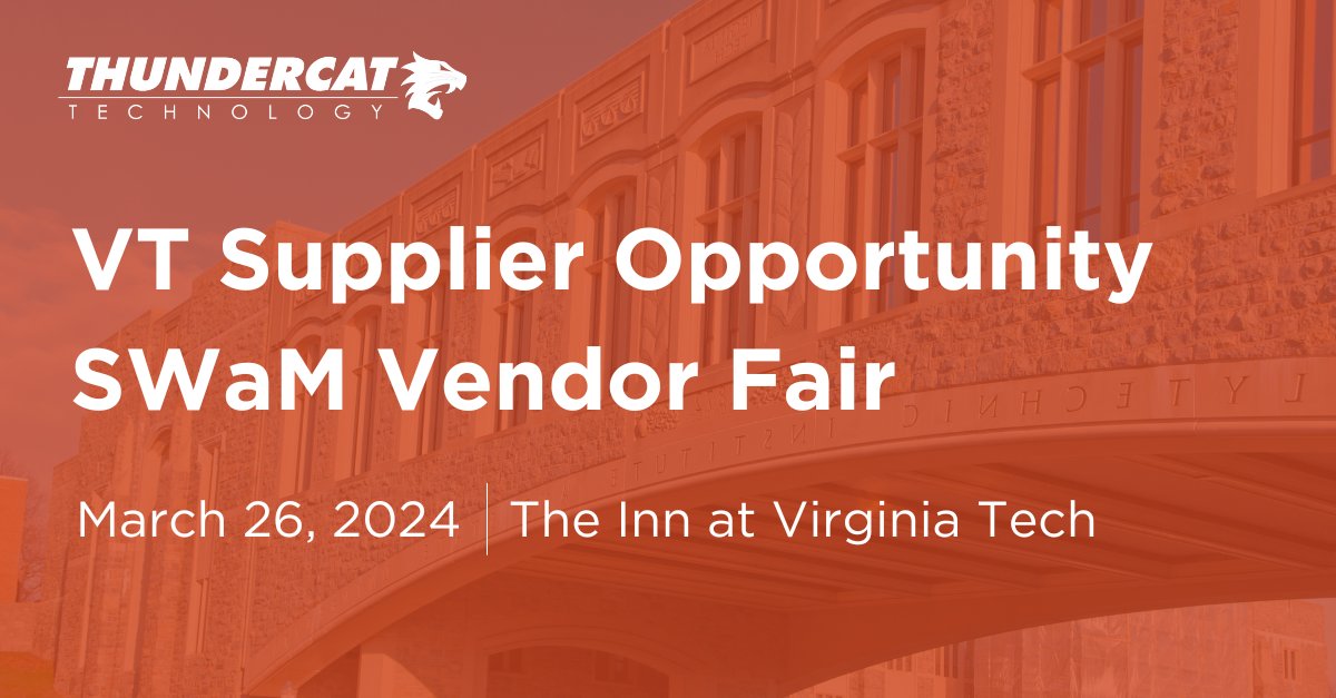 We are excited to be attending the 2024 VT SWaM Vendor Fair in Blacksburg tomorrow!