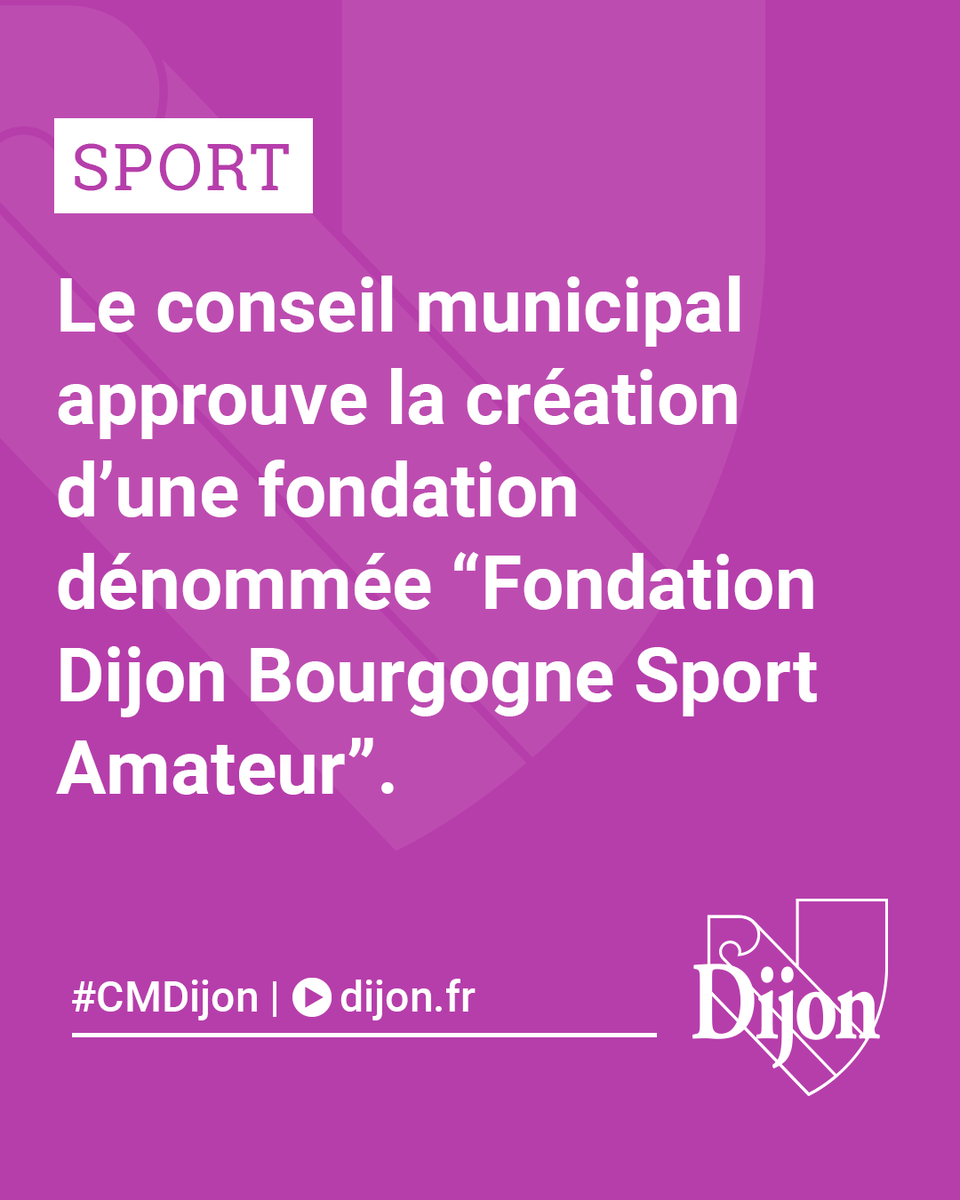 #Sport C'est une première nationale ! La création de la Fondation Dijon Bourgogne Sport, placée sous l’égide de la Fondation du Sport Français. Elle permettra de mobiliser du mécénat à destination du secteur sportif amateur. #CMDijon
