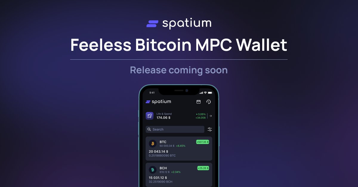 🚀 Get ready for the upcoming release of Spatium - your ultimate multi chain feeless crypto wallet!  

📆 It's expected to come out in just 2-3 weeks! Keep an eye out for the future of managing your cryptocurrencies. 🌐💼