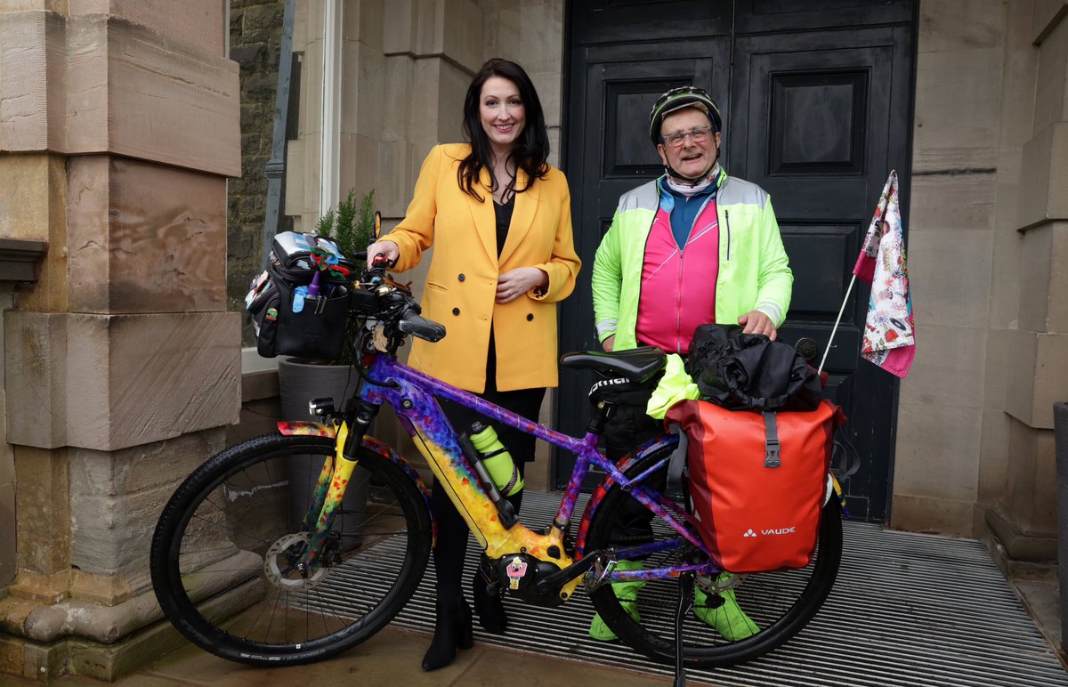 The deputy First Minister met with @TimmyMallett today as he starts his circumnavigation of NI. They spoke about how Timmy had been inspired by his late brother Martin who had Down’s Syndrome to deliver a positive message to everyone to make the most out of life and be the best…