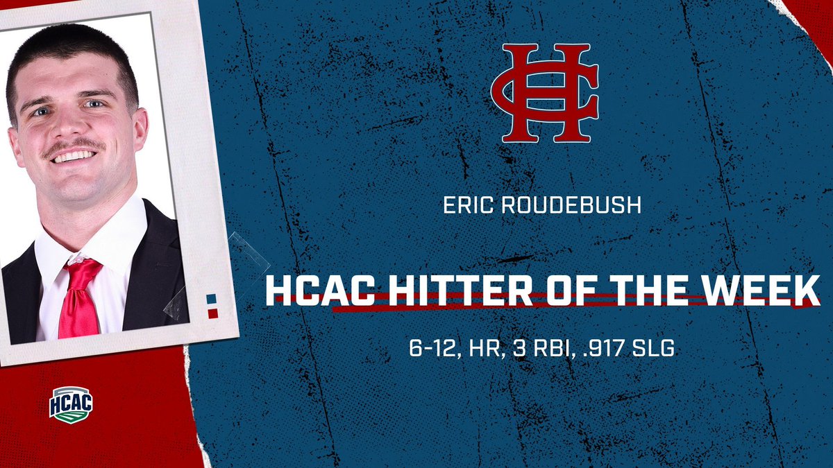 Congratulations to Eric Roudebush for winning the HCAC Hitter of the Week award! 

#RollThers